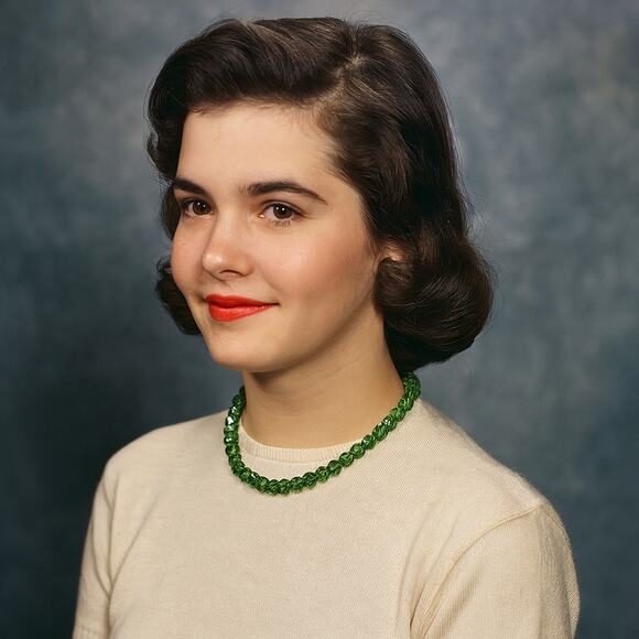 Vintage Green Glass Bead Choker Necklace Faceted Crystal Style 18" Long –Hey Viv - Picture 1 of 7